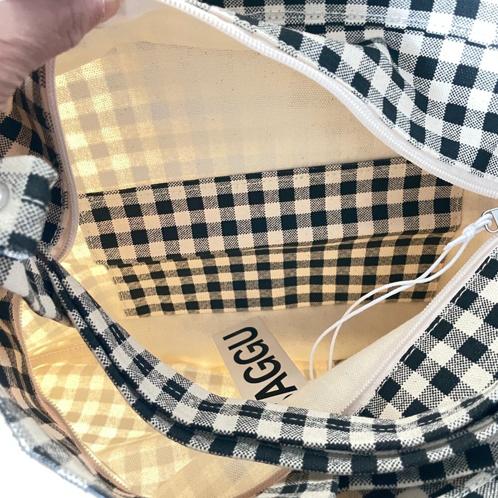 NWT Baggu Horizontal Zip Duck Bag - Black & White Gingham - Picture 6 of 8
